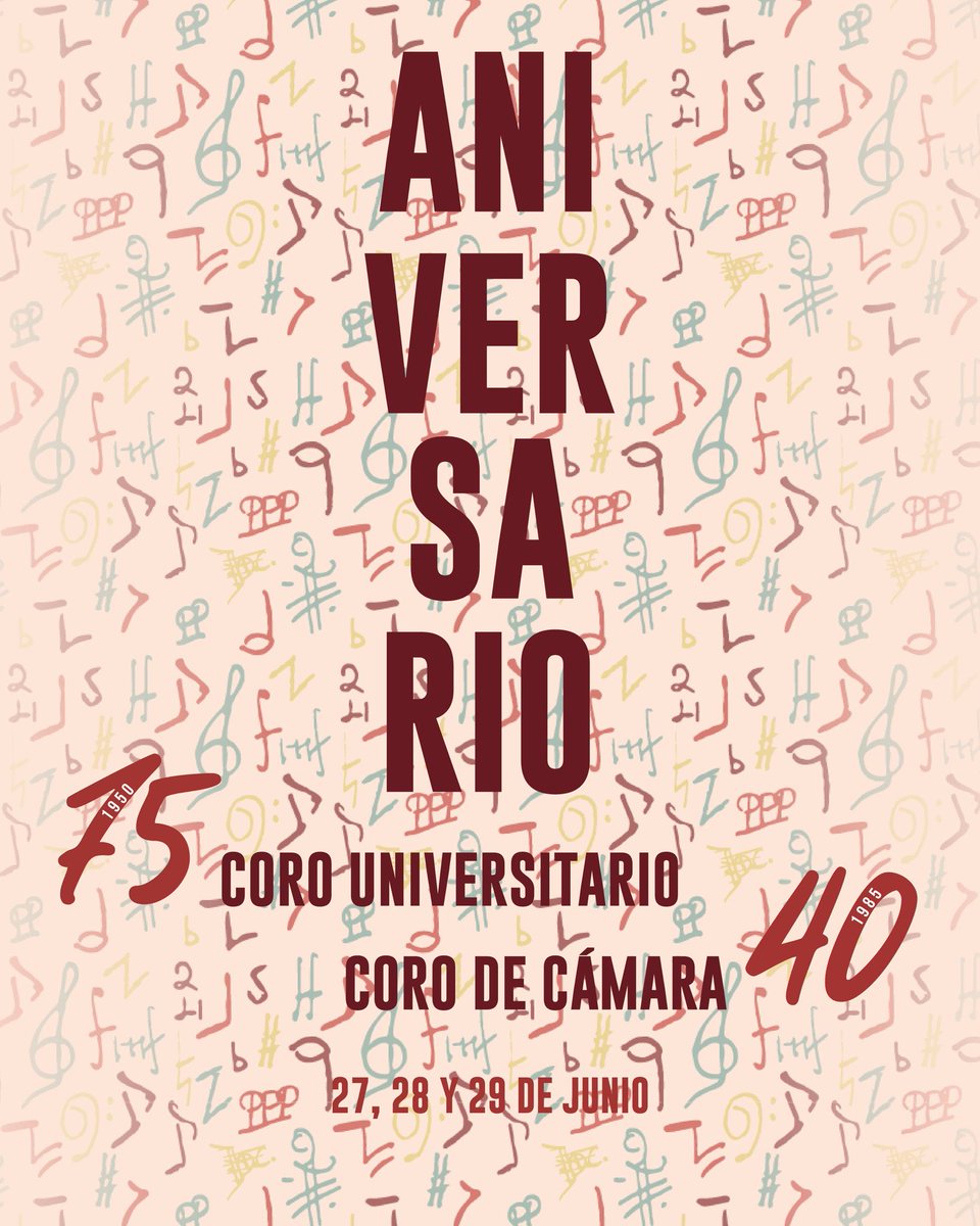 Ya está todo listo para nuestro Aniversario.

27-29 de Junio de 2025

#CoroUniversitario #CoroCamara #75AniversarioCoroUsal #40AniversarioCoCa