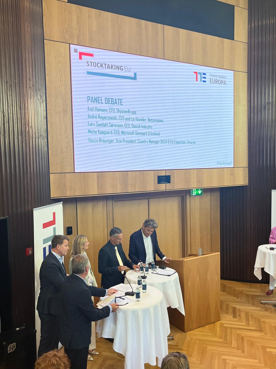 IEAmbDenmark's tweet photo. Fascinating discussions today on EU's place in a changing global order. Always great to hear from Foreign Minister Lars Løkke Rasmussen &amp; especially with Denmark about to take up EU Presidency! Many thanks to all the great speakers &amp; @thinkeuropa &amp; Gorissen Federspiel for hosting https://t.co/6pReMBEqOT