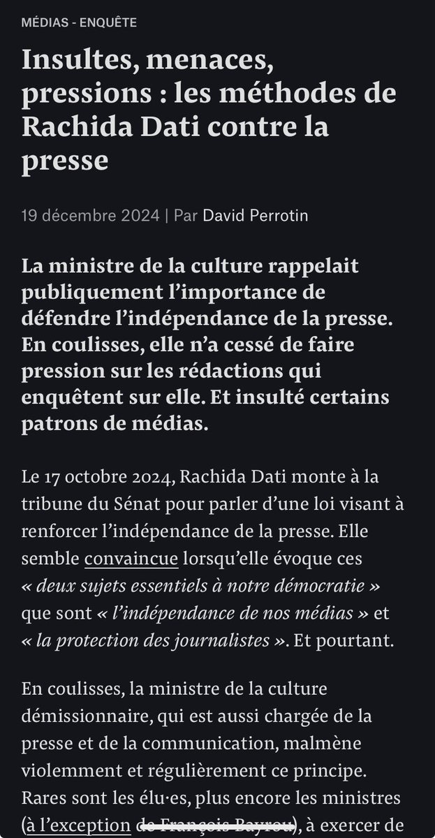 davidperrotin's tweet image. C’est ballot, en attaquant Patrick Cohen, Rachida Dati a oublié de mentionner ce que Mediapart avait écrit sur elle  mediapart.fr/journal/politi…