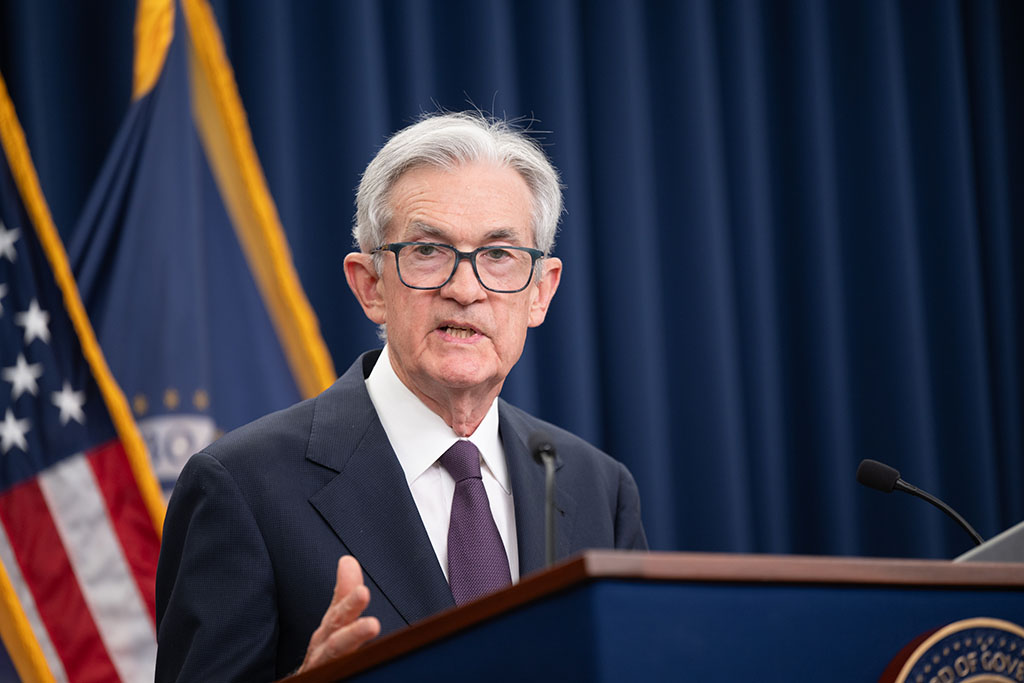 Chair Powell answers reporters' questions at the FOMC press conference on June 18, 2025. 