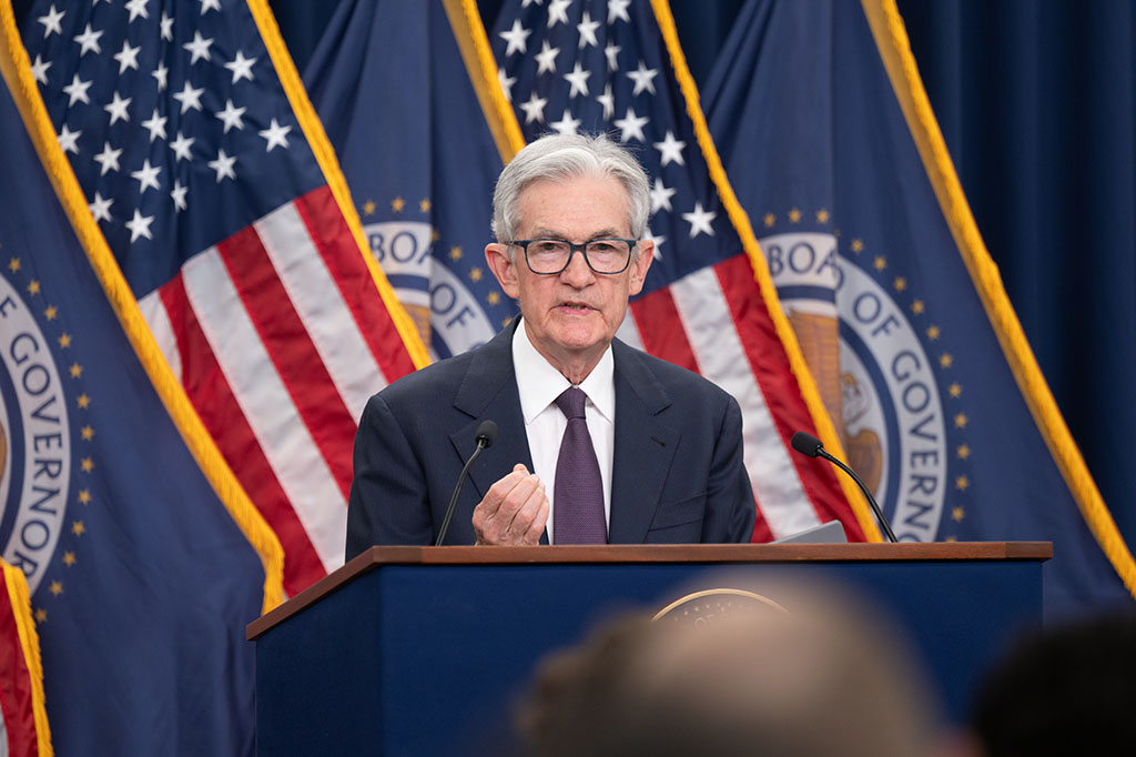 Chair Powell answers reporters' questions at the FOMC press conference on June 18, 2025. 