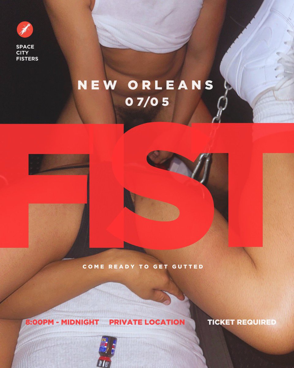 🤜🏽 FISTED: New Orleans Edition
No shame. Just stretch

🗓️Saturday, July 5 | 8PM–Midnight
⛓️Slings provided.
💦 Need lube or poppers? Add at checkout.
📍 Location revealed with ticket.

Once you’re in, you’re wide open

🎟️ Limited tickets — grab now at 
scf-events.com