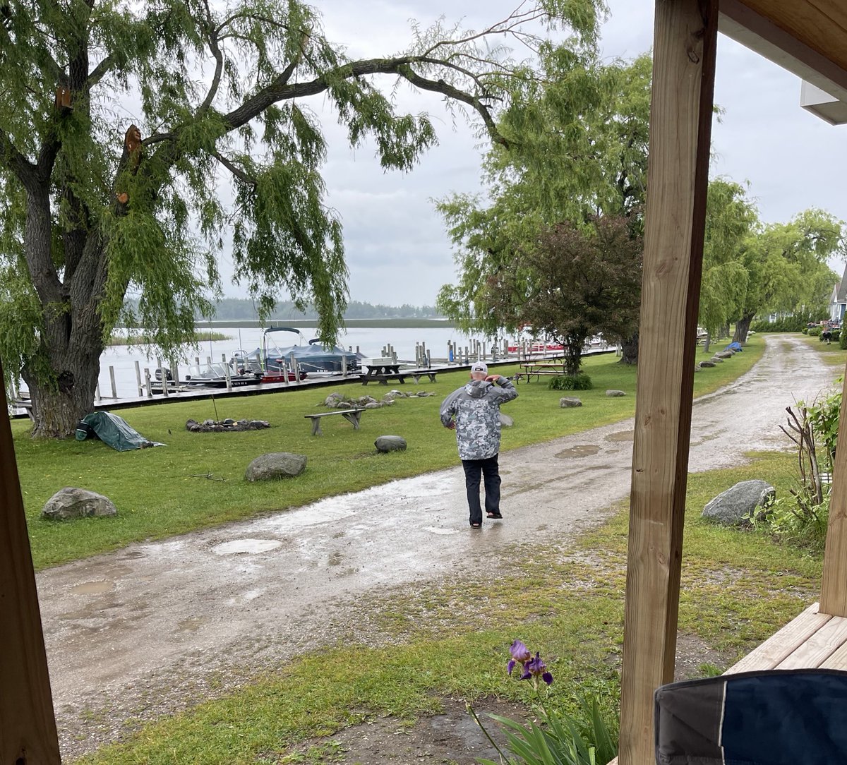 Rain at Fish Camp. My uncle getting out there again. Never give up.