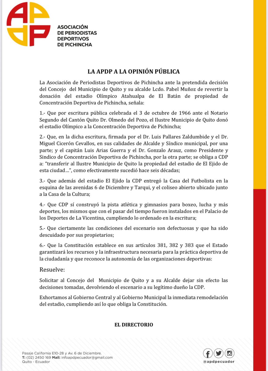 A la opinión pública