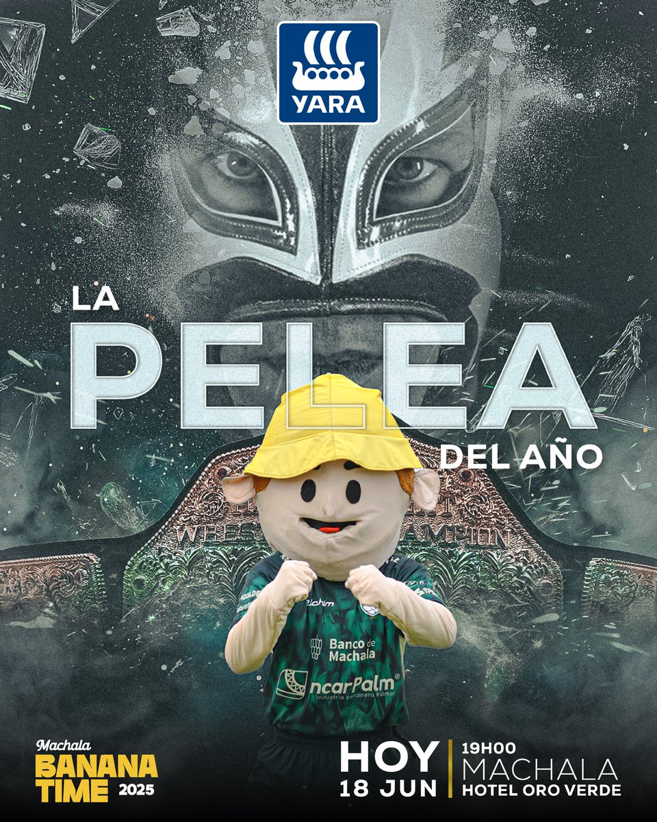Bananerito (@bananerito2009) on Twitter photo ¿Estamos listos para la pelea del año <a href="/YaraLatam/">Yara Latinoamérica</a>? 🥊🔥
Nos vemos a las ⏰ 19h00 en 📍Banana Time (Hotel Oro Verde Machala)
#Bananerito #Yara #PeleaDelAño #Evento #BananaTime ¿Estamos listos para la pelea del año <a href="/YaraLatam/">Yara Latinoamérica</a>? 🥊🔥
Nos vemos a las ⏰ 19h00 en 📍Banana Time (Hotel Oro Verde Machala)
#Bananerito #Yara #PeleaDelAño #Evento #BananaTime