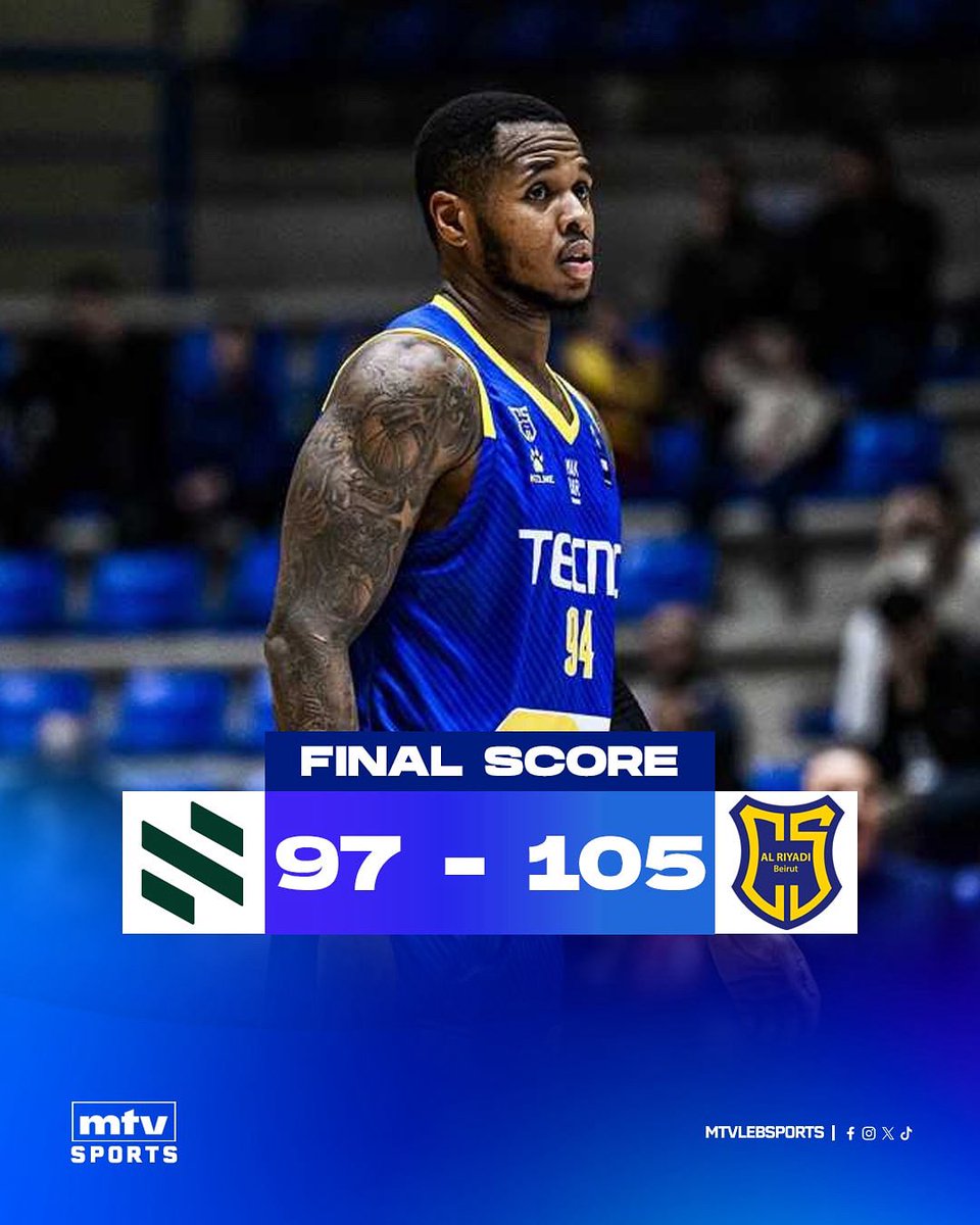 mtvlebsports's tweet photo. Regular season ✅
Al Riyadi takes down Sagesse 105-97 in the final showdown⚡
#Final4 here we come 🔥🏀
#mtvbasket #mtvsports #decathlon #lebanesebasketball #round22 https://t.co/IsqEhSK8Ev