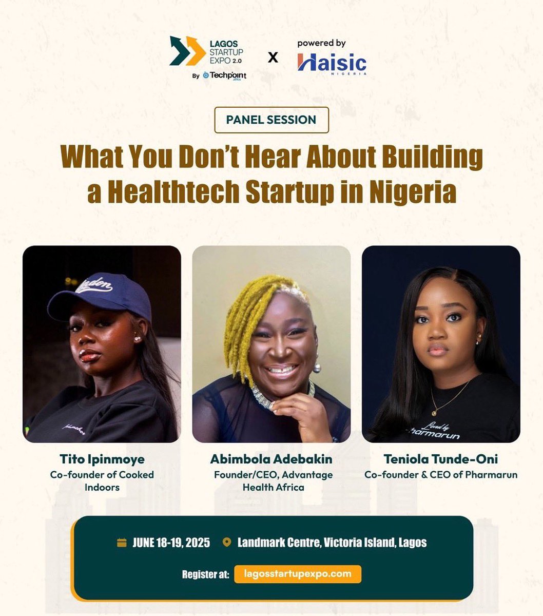 Folaslife's tweet photo. Stopped by the Lagos Startup Expo by @TechpointAfrica today.
Listened to the all too real Health tech Panel session. Lots of great insights.
Didn't get to visit many of the start ups showcasing but  @GoPremiumAfrica certainly caught my eye. They offer near  instant access to USD banking, and promise you'd never pay more than $1 per transaction.