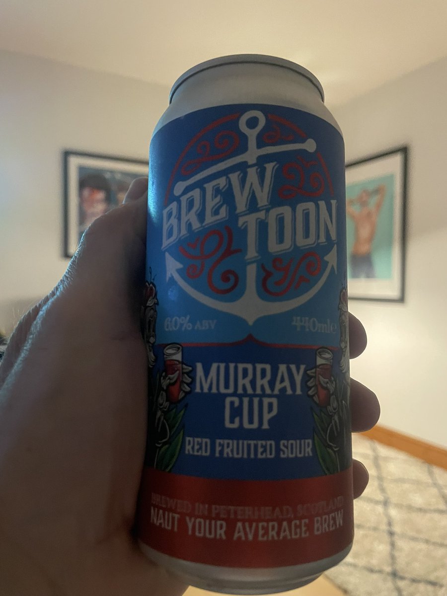 Next up Murray Cup Red Fruited Sour by @brewtoon Ace. IFYKYK