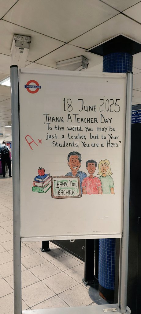 Dr Keri Wong (@drkeriwong) on Twitter photo "Thank a Teacher Day 18 June 2025"
Thank you Euston <a href="/TfL/">TfL</a> for this message - a brilliant msg to see at the end of my long day + after seeing off a former <a href="/IOE_London/">IOE, UCL's Faculty of Education & Society</a> student who's going to Japan to cont. teaching #psychology no less! 💪
To all the #teachers out there - U rock! "Thank a Teacher Day 18 June 2025"
Thank you Euston <a href="/TfL/">TfL</a> for this message - a brilliant msg to see at the end of my long day + after seeing off a former <a href="/IOE_London/">IOE, UCL's Faculty of Education & Society</a> student who's going to Japan to cont. teaching #psychology no less! 💪
To all the #teachers out there - U rock!
