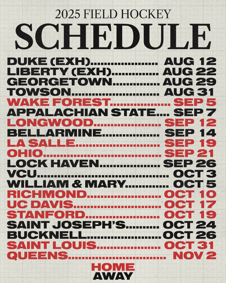 DCFH's tweet image. Mark your calendars! The 2025 schedule is out!