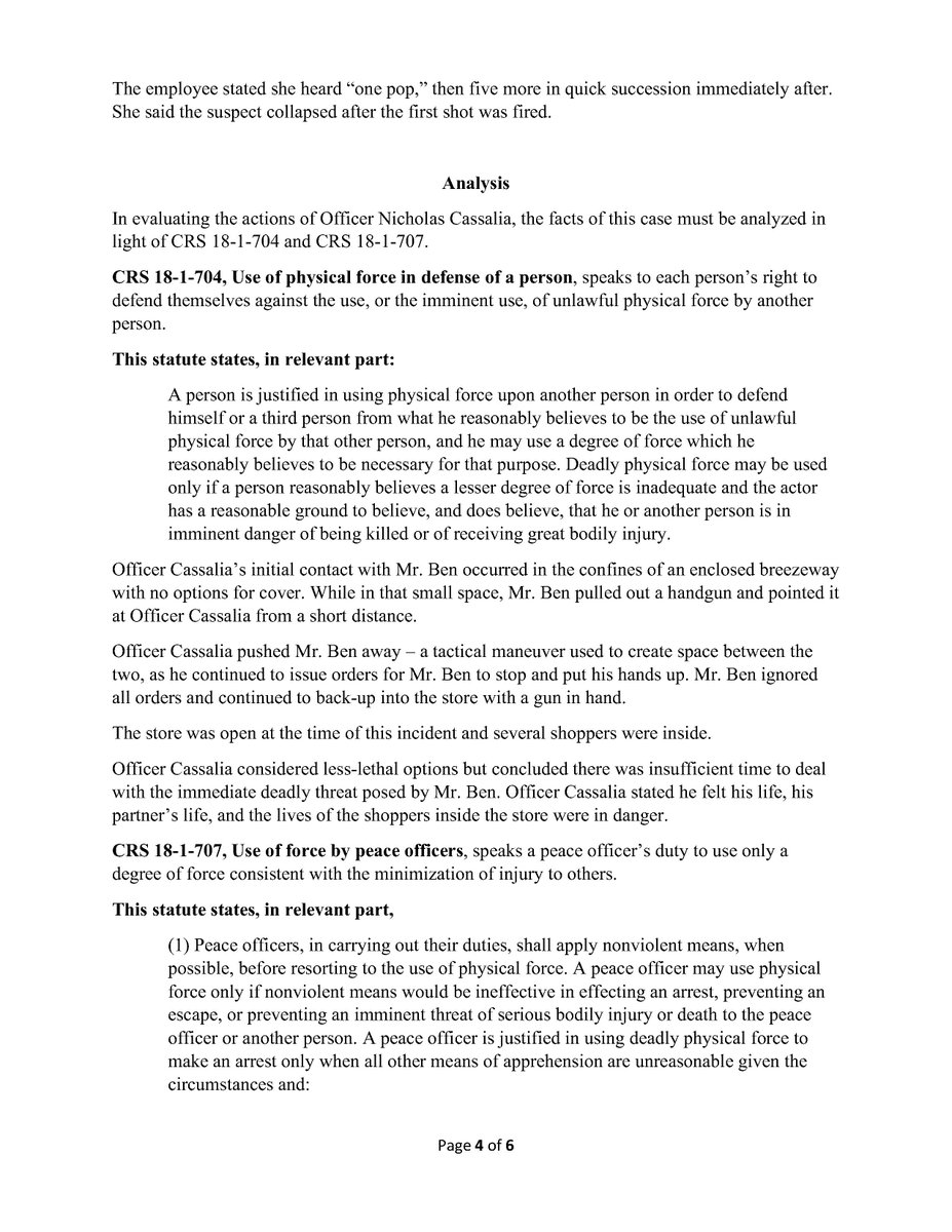 Colorado’s 4th Judicial District Attorney’s Office has completed its review of the officer-involved shooting that occurred on September 3, 2024, in Colorado Springs, Colorado. Read the full release here: da4colorado.gov/officer-involv…