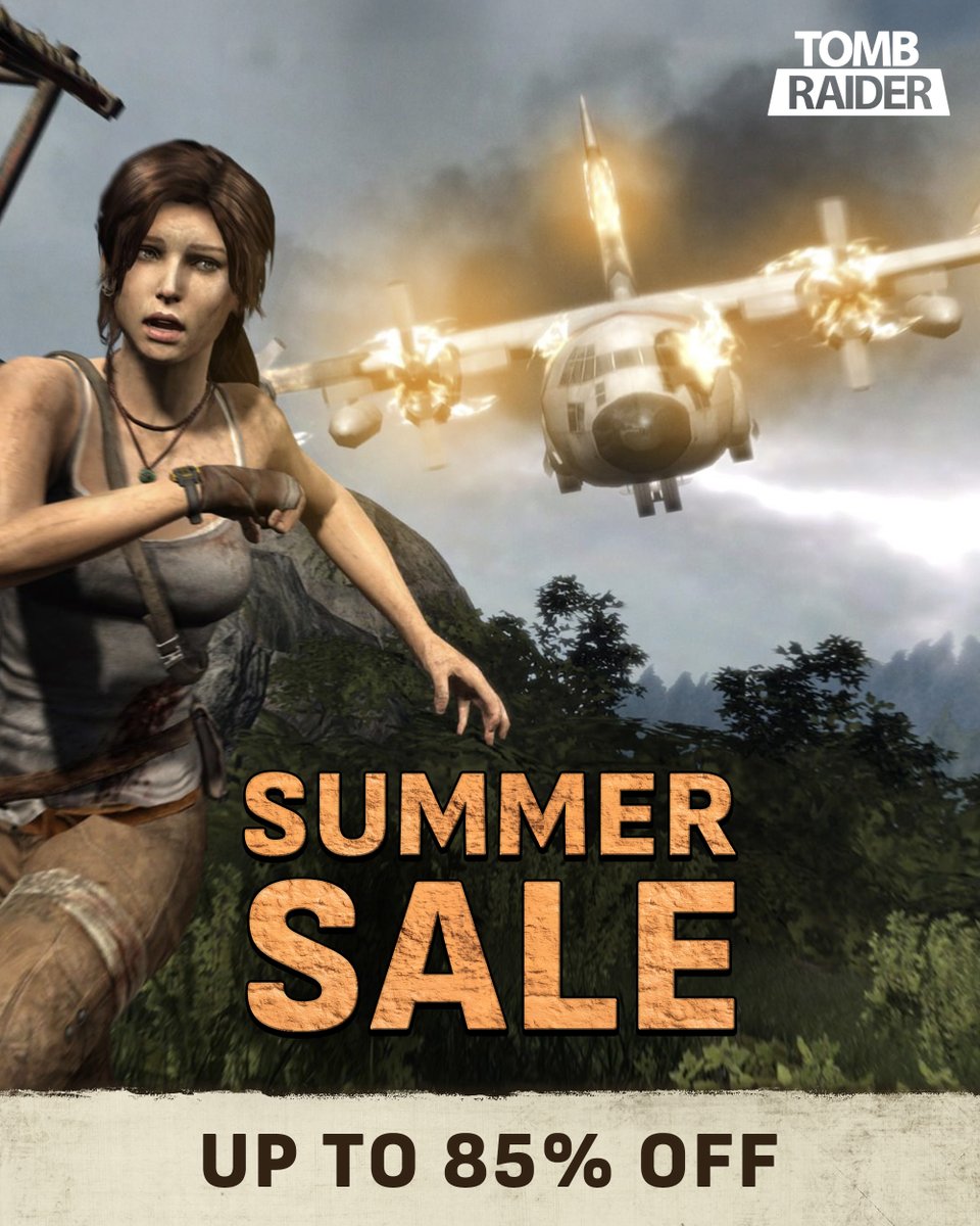 Adventure is calling, and it’s up to 85% off select Tomb Raider games. The Summer Sale is happening NOW! 

🟢 Xbox: Ends June 24
🖥️ Steam: Starts June 26, Ends July 10
🔵 PlayStation: Ends July 2

#TombRaider