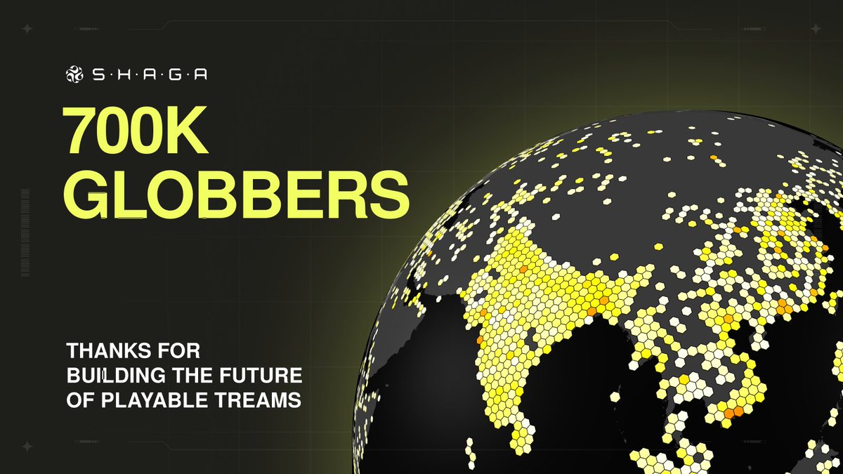 700K Globbers are lit up on the Glob.

Shaga isn’t building an audience.

We’re powering a playable one.