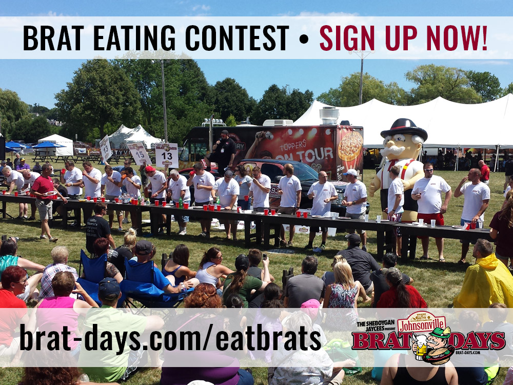🍴 Hungry? Really hungry? Enter the #BratDays Brat Eating Contest! Learn more &amp; sign up now at brat-days.com/eatbrats