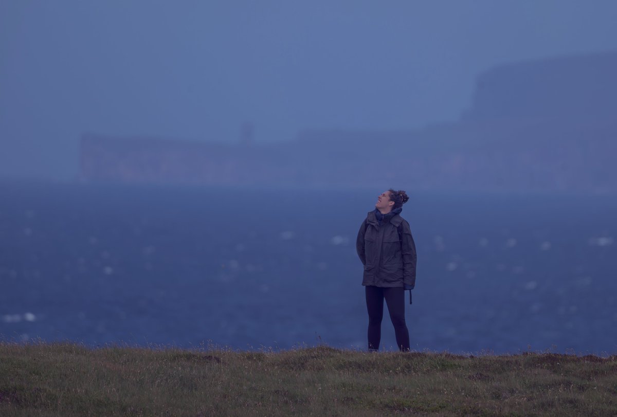 david_gange's tweet image. Off the water &amp;amp; onto the cliffs. Five peregrines tearing through the sky &amp;amp; scrapping in the seaspray. Juveniles landing beside us to catch their breath. Morgan watching the dramas overhead.