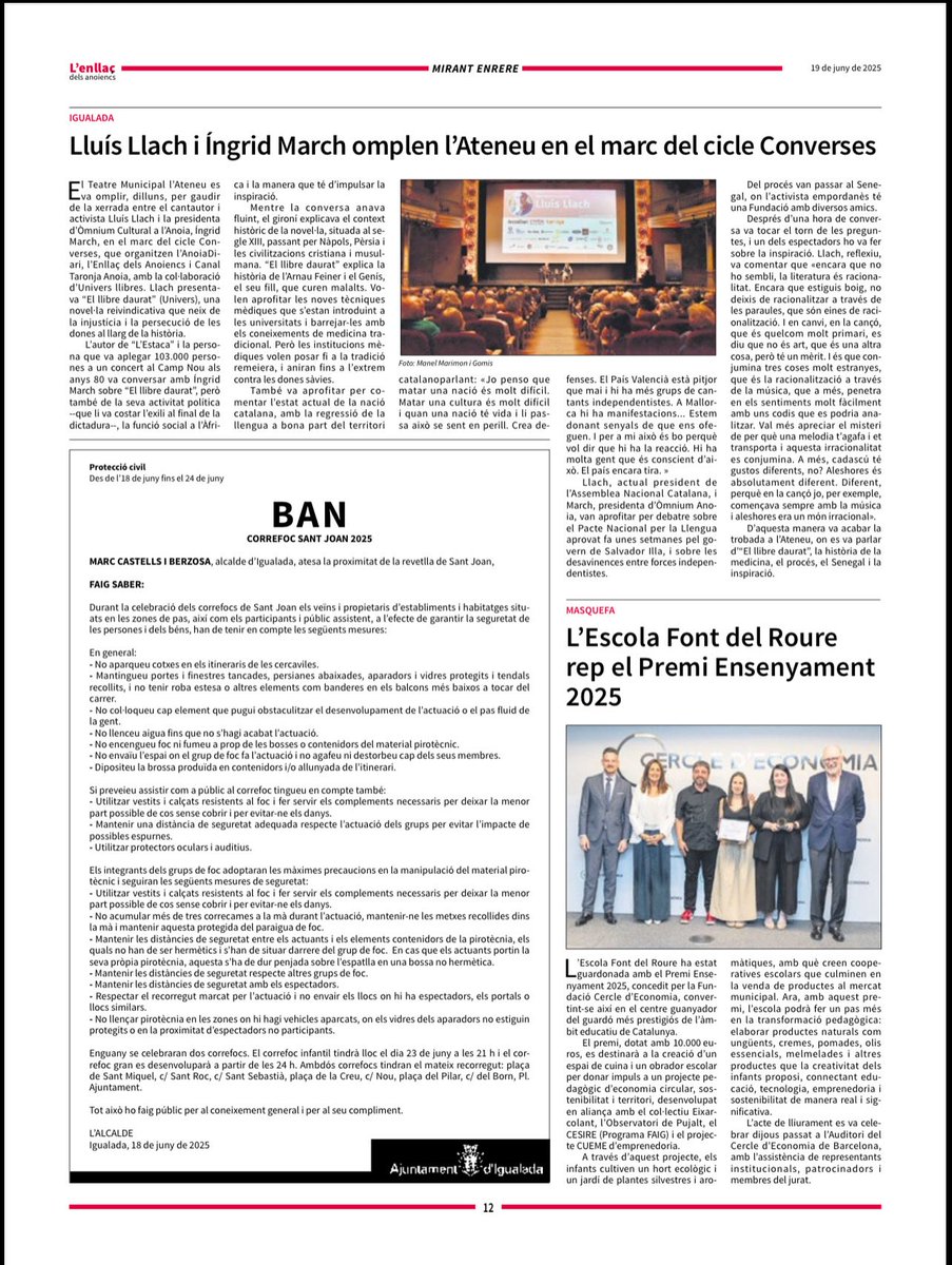 Esc Font del Roure (@fontdelroure) on Twitter photo 📢 L’Escola Font del Roure rep el Premi Ensenyament 2025 de la @cercledeconomia!
🏆 Guardó a la innovació educativa a Catalunya, dotat amb 10.000 €, per impulsar un projecte pioner en economia circular, sostenibilitat i territori 🌱<a href="/eixarcolant/">Col·lectiu Eixarcolant</a>
@observatoridepujalt
@cesire_cat 📢 L’Escola Font del Roure rep el Premi Ensenyament 2025 de la @cercledeconomia!
🏆 Guardó a la innovació educativa a Catalunya, dotat amb 10.000 €, per impulsar un projecte pioner en economia circular, sostenibilitat i territori 🌱<a href="/eixarcolant/">Col·lectiu Eixarcolant</a>
@observatoridepujalt
@cesire_cat
