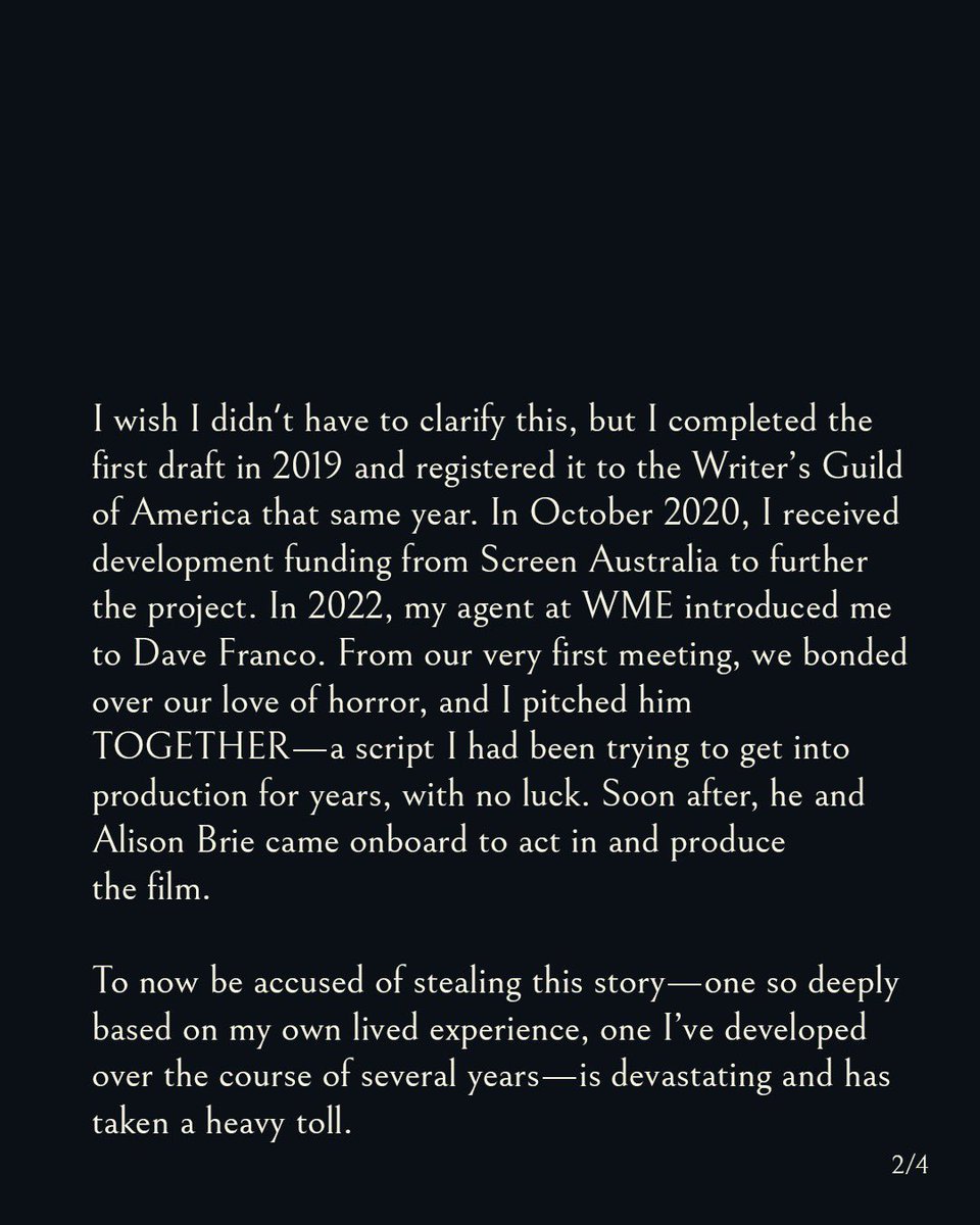 A statement from TOGETHER writer and director Michael Shanks.