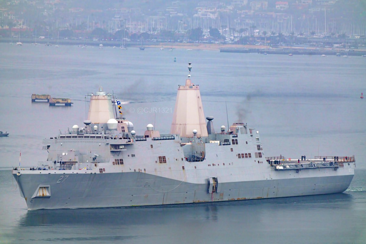 USS Portland (LPD 27) San Antonio-class amphibious transport dock coming into San Diego - June 18, 2025 

SRC: TW-<a href="/cjr1321/">cjr</a>