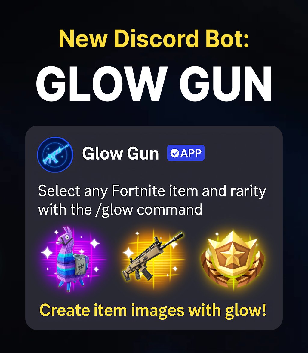 uefn_hub's tweet image. ✨ New in UEFN Hub: GLOW GUN! 🔫

Generate Fortnite glow effects on any item for your map thumbnails!

🛠️ Use /glow to pick any item + rarity
📸 Get a clean, high-quality image instantly!

👉 Live now on Discord! discord.gg/UEFN