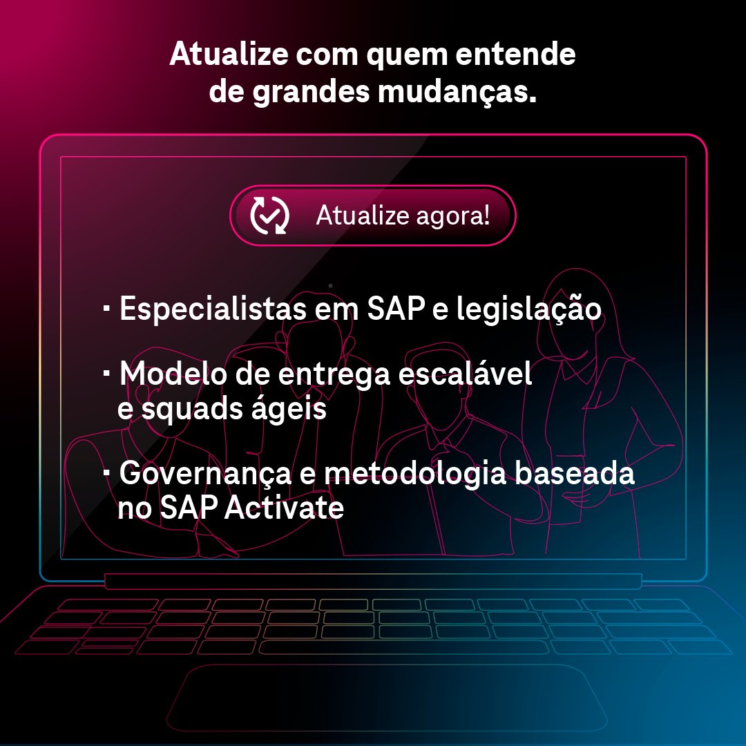 tsystemsbrasil's tweet image. Ajuste o seu SAP para a Reforma Tributária com o melhor parceiro de negócios. Conheça a nossa oferta: ms.spr.ly/6011SQx1h

#ReformaTributaria #SAPECC #SAPS4HANNA #WeMakeSAPSolutionsHappen #SAP