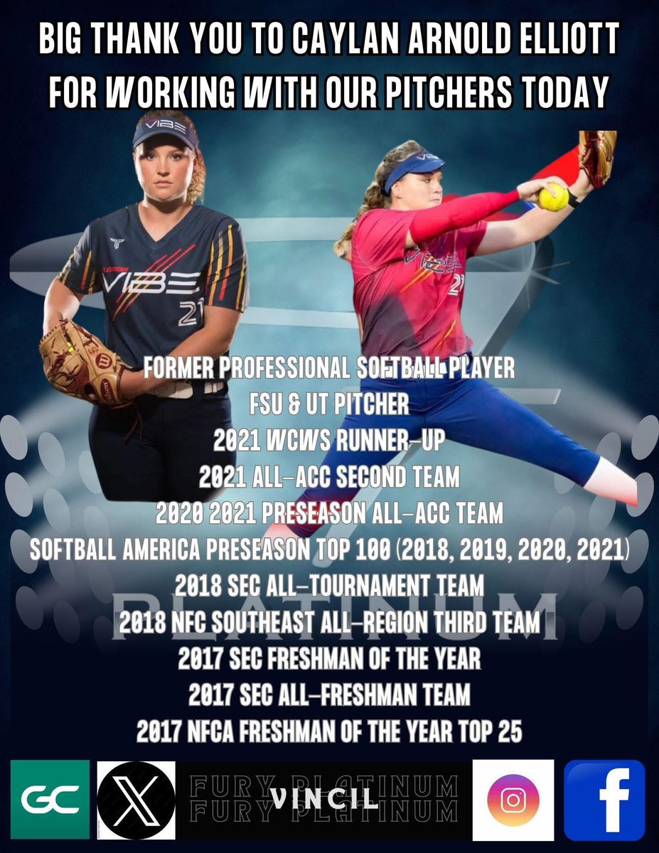 FuryPlatVincil's tweet photo. π Thank You, @CaylanA_Elliott π
Your knowledge and passion for the game shows and motivated our girls!
From pitch mechanics to mindset, our girls gained valuable tools that will elevate their game and confidence on the mound. πͺπ₯
#PitchingWithPurpose #BuildingChampions https://t.co/5ozLw6Tby7