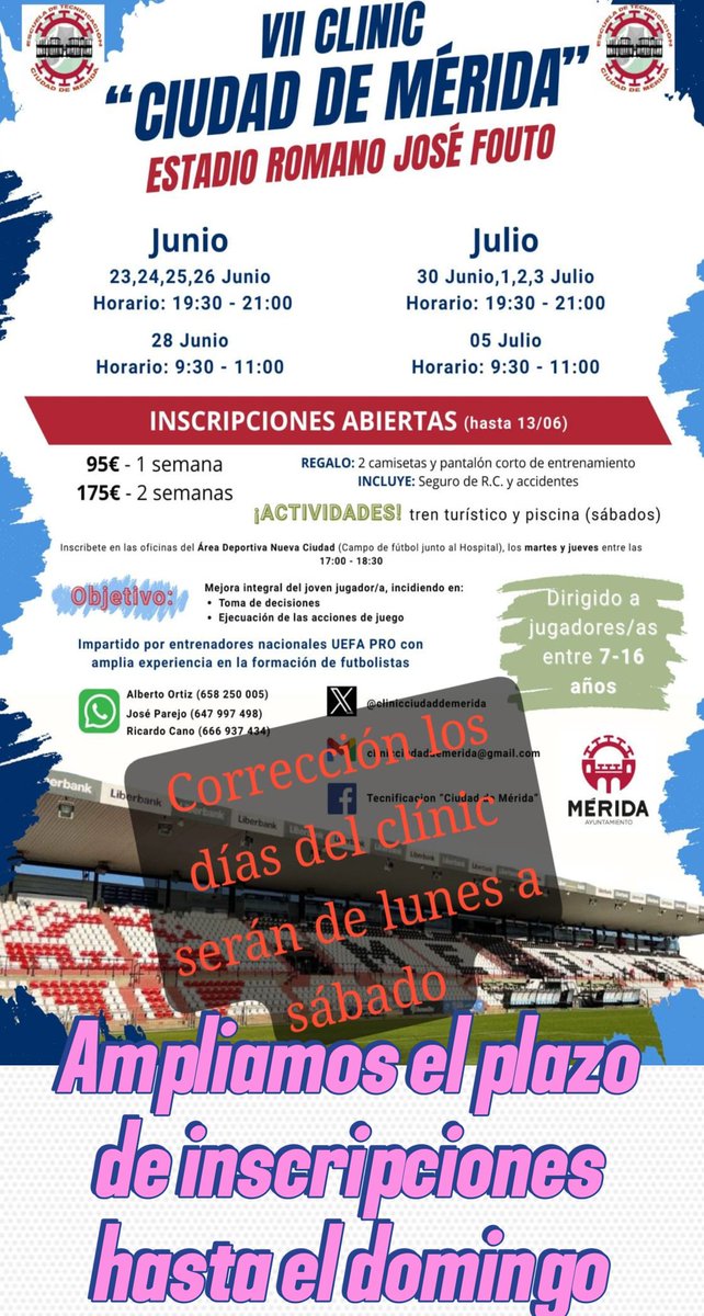 CLINICCIUDADDE's tweet photo. Vamos que ya quedan muy poquitas plazas https://t.co/ACdQ6A7OPK