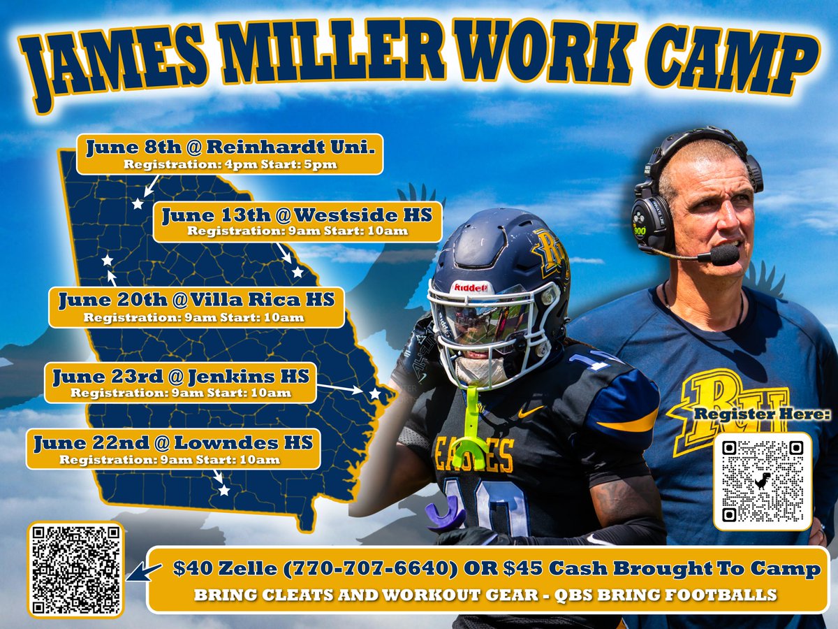 Less than 48 hrs from CAMP #3 at Villa Rica HS‼️‼️ Get registered now if you have not ⬇️⬇️

docs.google.com/forms/d/1ooW_v…