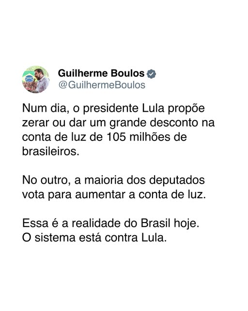 Temos que começar a dispersar a real necessidade de elegermos deputados e senadores de esquerda, caso contrário o Brasil será totalmente governado por um regime Agrocrata, dirigido pela Faria LIma.