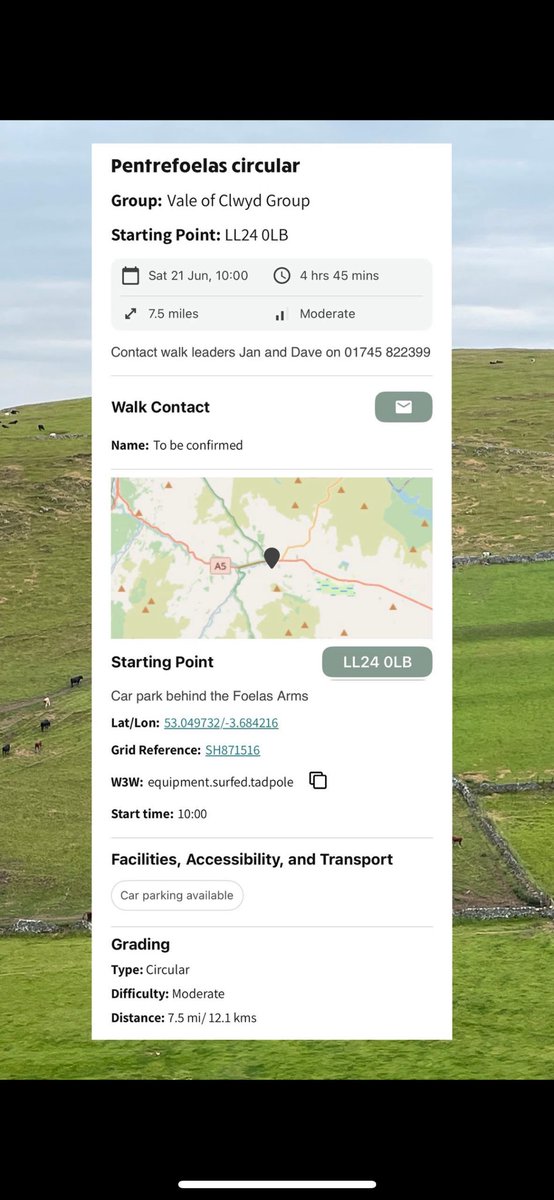 See also the Ramblers UK website or app. for up to date information ramblers.org.uk
Please consider car sharing.
