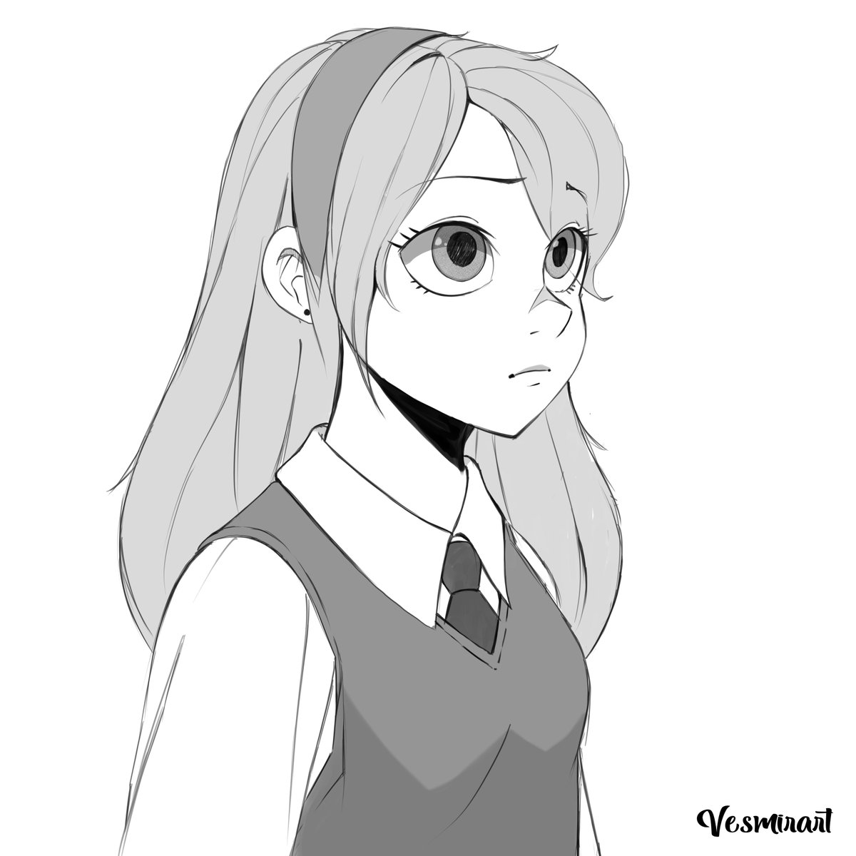 Vesmirart's tweet image. My attempt on anime