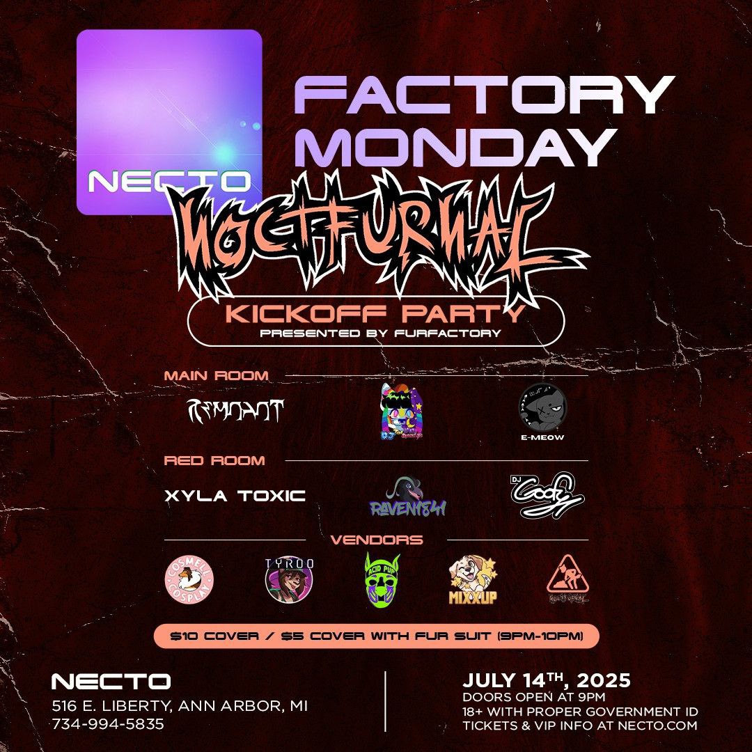 Noctfurnal Events - MICHIGAN (@noctfurnalevnts) on Twitter photo Weeee going hard all week long!
Be sure to check out our kick off party at <a href="/Necto/">Necto Nightclub</a> in Ann Arbor the Monday before Noctfurnal!
Noctfurnal.com
#furry #furrymusic #music #dj #musicfestival #fursuit #camping #pup #pride #LGBTQIA #nightclub #annarbor Weeee going hard all week long!
Be sure to check out our kick off party at <a href="/Necto/">Necto Nightclub</a> in Ann Arbor the Monday before Noctfurnal!
Noctfurnal.com
#furry #furrymusic #music #dj #musicfestival #fursuit #camping #pup #pride #LGBTQIA #nightclub #annarbor