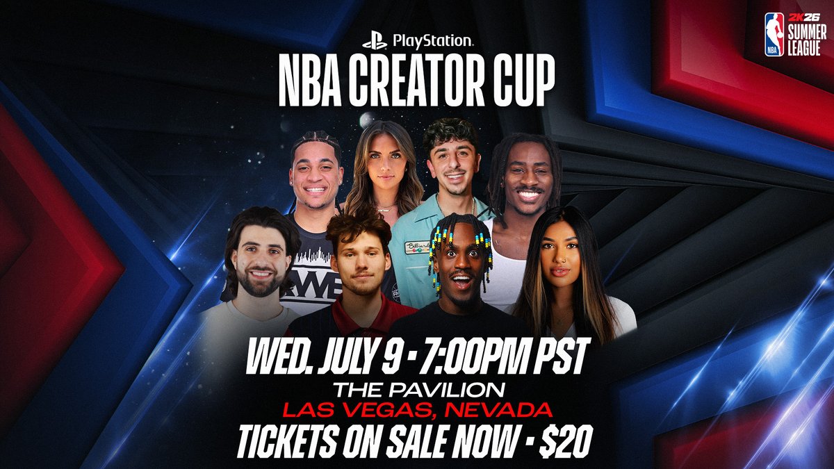BrandBombPR's tweet image. 🏀"Playstation NBA Creator Cup" returns to Las Vegas!🎮 
The ultimate fusion of hoops, entertainment and creator culture is back during NBA 2K26 Summer League, happening at The Pavilion at UNLV on Wednesday, July 9, from 7–9 p.m. PST. Tickets are only $20!