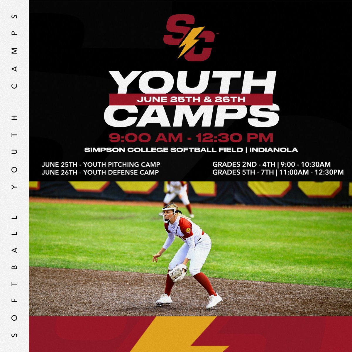 Last chance to get signed up for our upcoming youth camps next week! Pitching camp on Wednesday, June 25th and Defensive Camp on Thursday, June 26th!
simpsonsoftballcamps.com 
#RollStorm