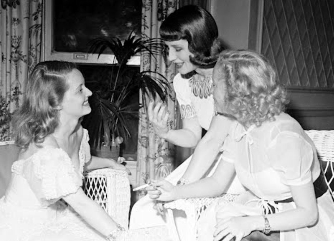 gaynarowlands's tweet image. bette, norma and miriam hopkins chatting it up at a party can be something so personal