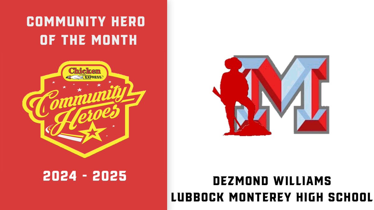 Dave Campbell's Texas Football — TexasFootball.com (@dctf) on Twitter photo Dezmond Williams of Lubbock Montery High School is up for Male <a href="/Chicken_Express/">Chicken Express</a> Community Hero of the Year!
Voting = unlimited | Ends Monday, June 30th
VOTE NOW: texasfootball.com/chicken-expres…
<a href="/LubbockISD/">Lubbock ISD</a> <a href="/Monterey_Sports/">Monterey HS Athletics</a> <a href="/AthleticsLISD/">Lubbock ISD Athletics</a> <a href="/MontereyHoops/">Plainsmen Hoops</a> <a href="/Coach_Sims/">Jason Sims</a> Dezmond Williams of Lubbock Montery High School is up for Male <a href="/Chicken_Express/">Chicken Express</a> Community Hero of the Year!
Voting = unlimited | Ends Monday, June 30th
VOTE NOW: texasfootball.com/chicken-expres…
<a href="/LubbockISD/">Lubbock ISD</a> <a href="/Monterey_Sports/">Monterey HS Athletics</a> <a href="/AthleticsLISD/">Lubbock ISD Athletics</a> <a href="/MontereyHoops/">Plainsmen Hoops</a> <a href="/Coach_Sims/">Jason Sims</a>