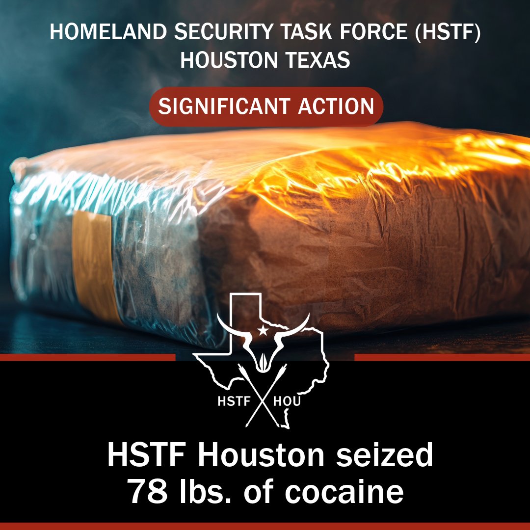 HSIHouston's tweet image. Recently the Houston Homeland Security Task Force seized 78 lbs of cocaine smuggled into the U.S. by drug cartels. These deadly narcotics were bound for our neighborhoods. This is what disrupting transnational crime looks like #HomelandSecurityTaskForce @DEAHOUSTONDiv @FBIHouston