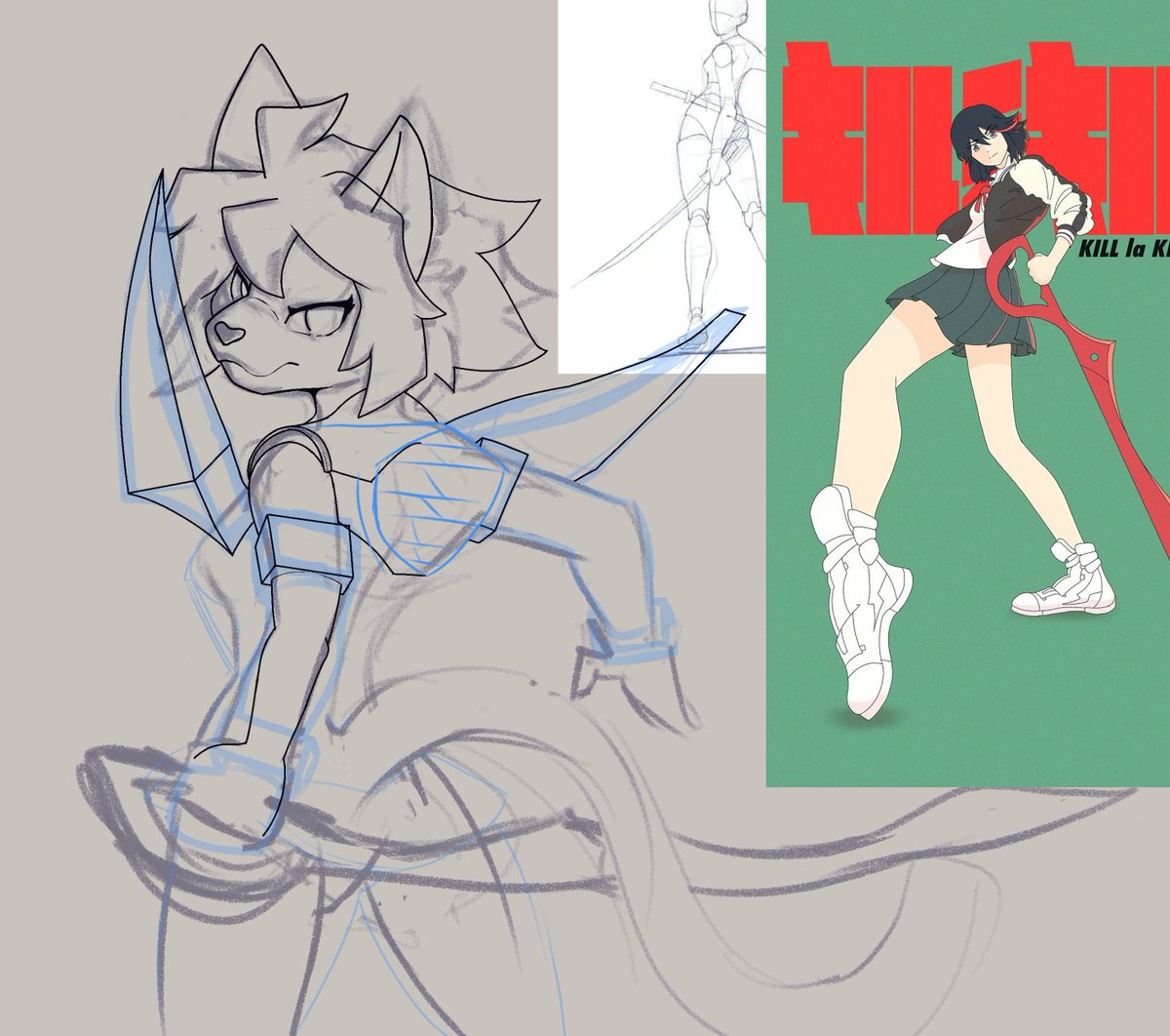 CoffeeFlyArt's tweet image. Ryuko Matoi wip. Drawing armor is not my specialty so this is taking a bit to get right ahah