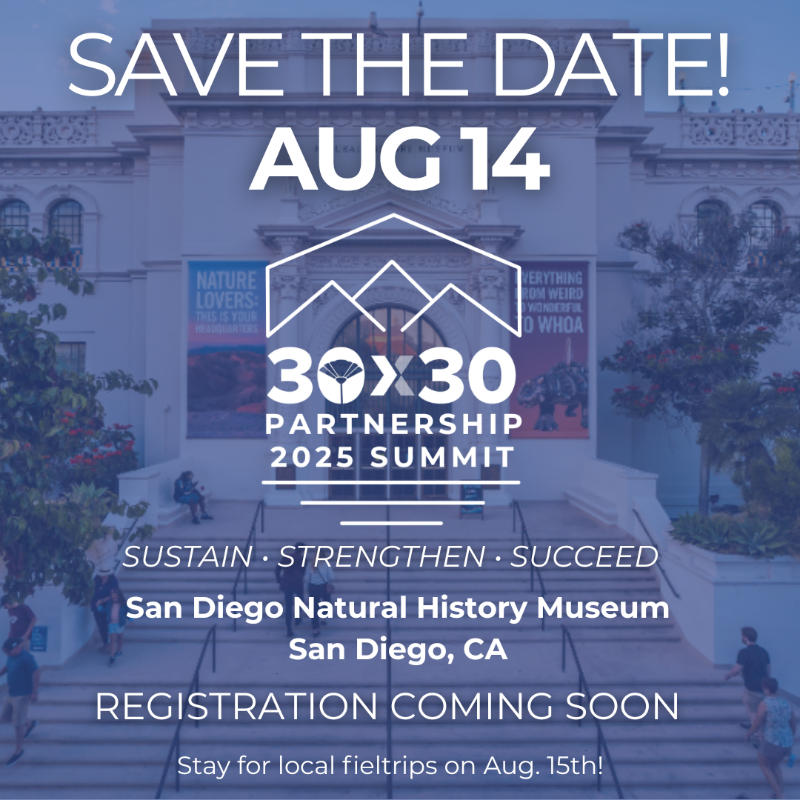 Registration is OPEN for the 30x30 Partnership 2025 Summit!
📅 August 14 | 🏛️ San Diego Natural History Museum
Let’s sustain progress, strengthen partnerships &amp; succeed together.
🎟️ Early bird through July 14
🔗californianature.ca.gov/pages/2025-par…
#30x30CA #Conservation