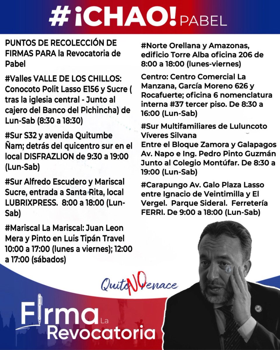 Las firmas continúan. Quito no RENACE con el correismo.