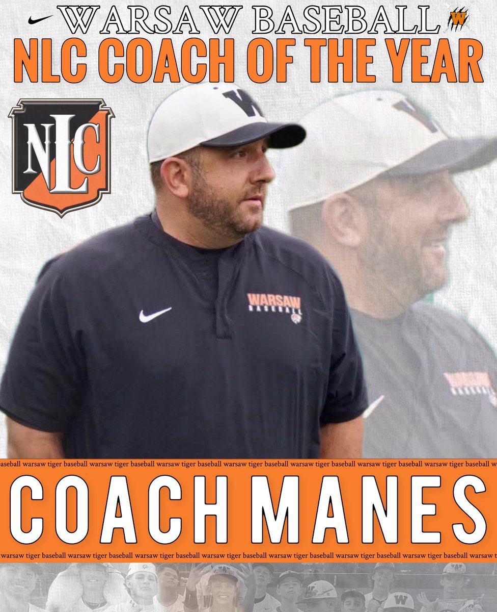 WarsawTigerBaseball (@baseball_warsaw) on Twitter photo NLC COACH OF THE YEAR
Congratulations to Varsity Baseball Coach ANDY MANES for being named COACH OF THE YEAR in the NLC for the 2024-2025 Baseball Season. Great work this season, COACH MANES! #Warsaw #Baseball #WarsawTigers NLC COACH OF THE YEAR
Congratulations to Varsity Baseball Coach ANDY MANES for being named COACH OF THE YEAR in the NLC for the 2024-2025 Baseball Season. Great work this season, COACH MANES! #Warsaw #Baseball #WarsawTigers