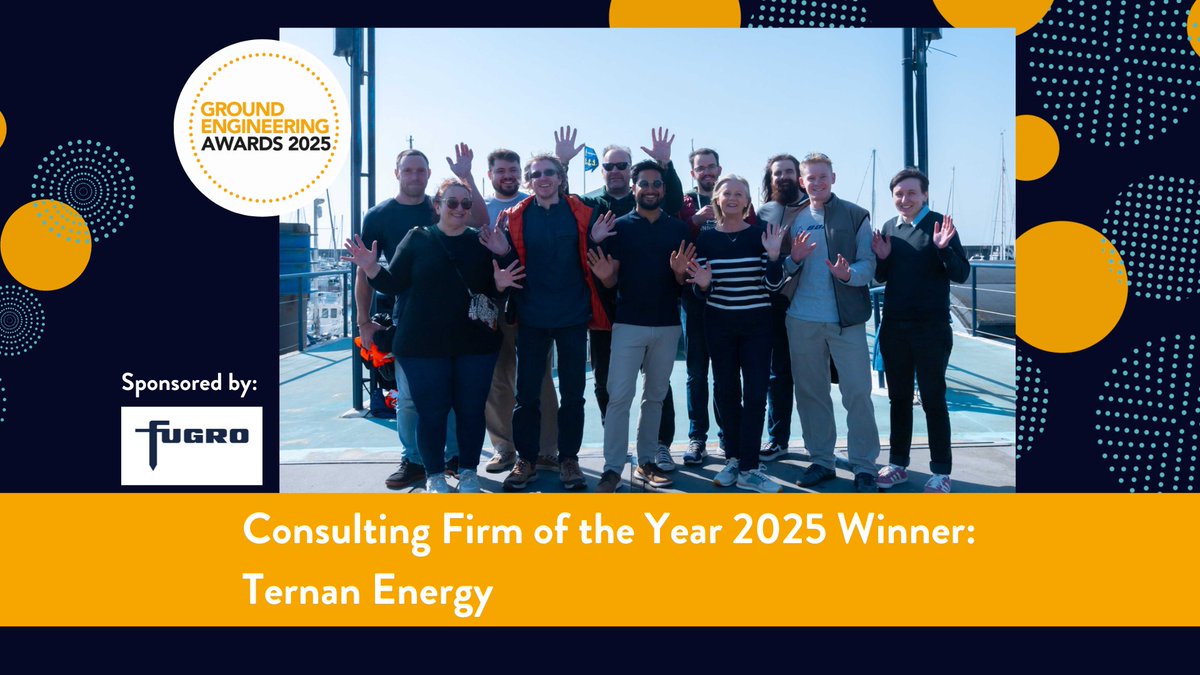 💡 Consulting Firm of the Year 

Congrats to Ternan Energy – winner of the #GEAwards Consulting Firm of the Year, sponsored by <a href="/fugro/">Fugro</a>   
#winner #groundengineering