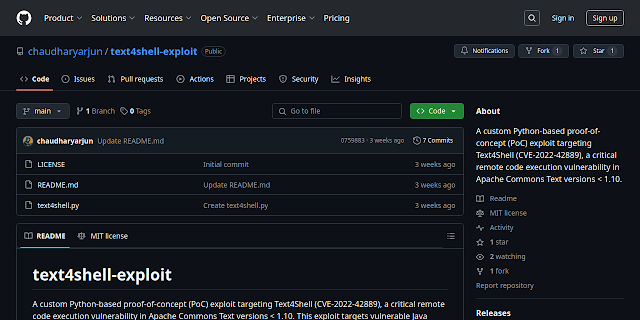 blueteamsec1's tweet image. Text4Shell-Exploit - A Custom Python-based Proof-Of-Concept (PoC) Exploit Targeting Text4Shell (CVE-2022-42889), A Critical Remote Code Execution Vulnerability In Apache Commons Text Versions &amp;lt; 1.10 dlvr.it/TLR6RC #Payload #Python3 #Text4ShellExploit #Vulnerability