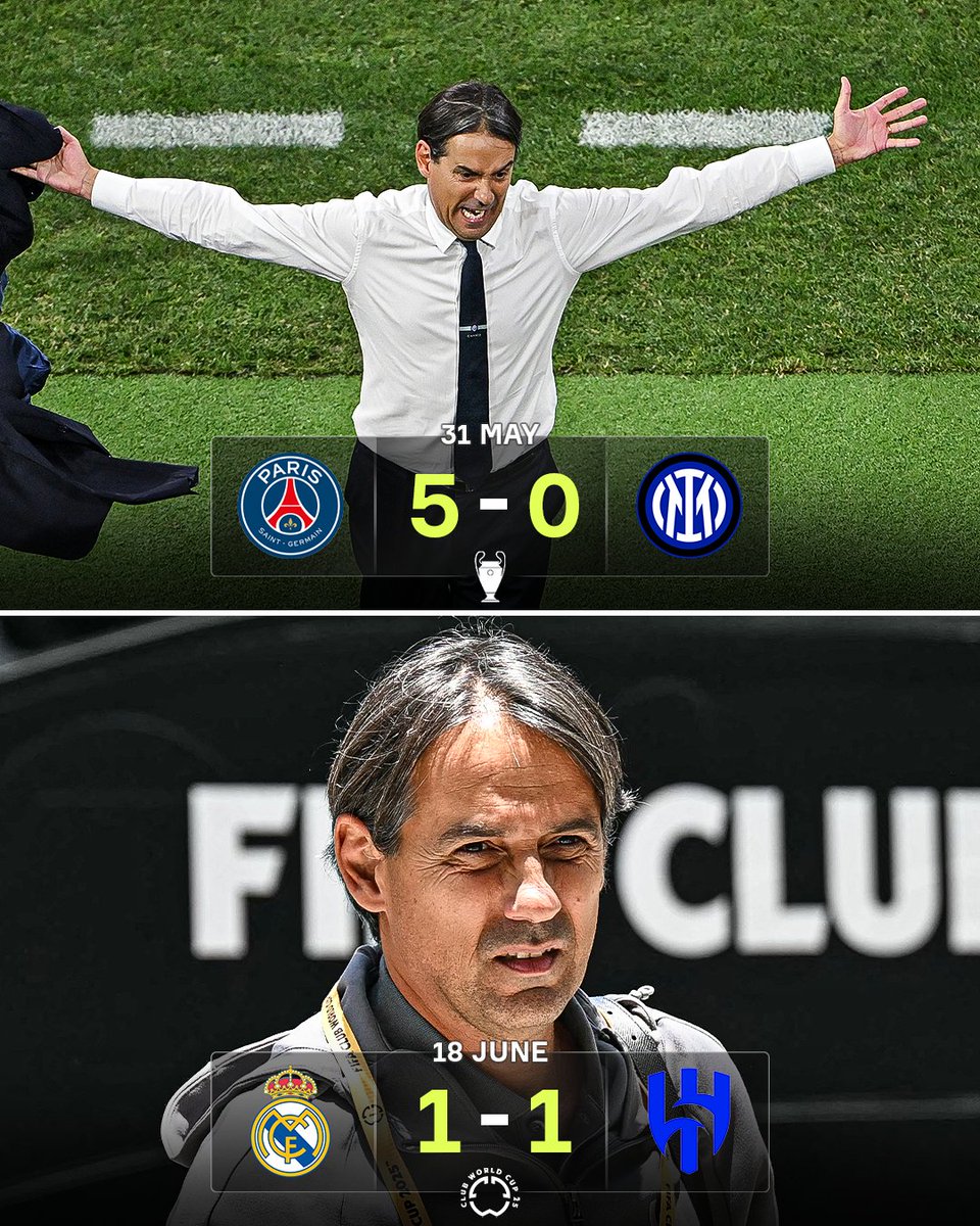 OneFootball's tweet photo. Simone Inzaghi exorcises a few demons from the last competitive game he took charge of 🧘‍♂️😅 https://t.co/V7TwVYuPMv