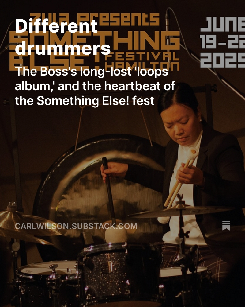 Carl Wilson (@carlzoilus) on Twitter photo Today in "Crritic!" I preview the <a href="/ZulaPresents/">Zula Presents</a> Something Else! creative-music festival in Hamilton by profiling three drummers -- and one very percussive bass player -- who'll be making appearances there this weekend. relinker.app/l/GqcfUggQ Today in "Crritic!" I preview the <a href="/ZulaPresents/">Zula Presents</a> Something Else! creative-music festival in Hamilton by profiling three drummers -- and one very percussive bass player -- who'll be making appearances there this weekend. relinker.app/l/GqcfUggQ