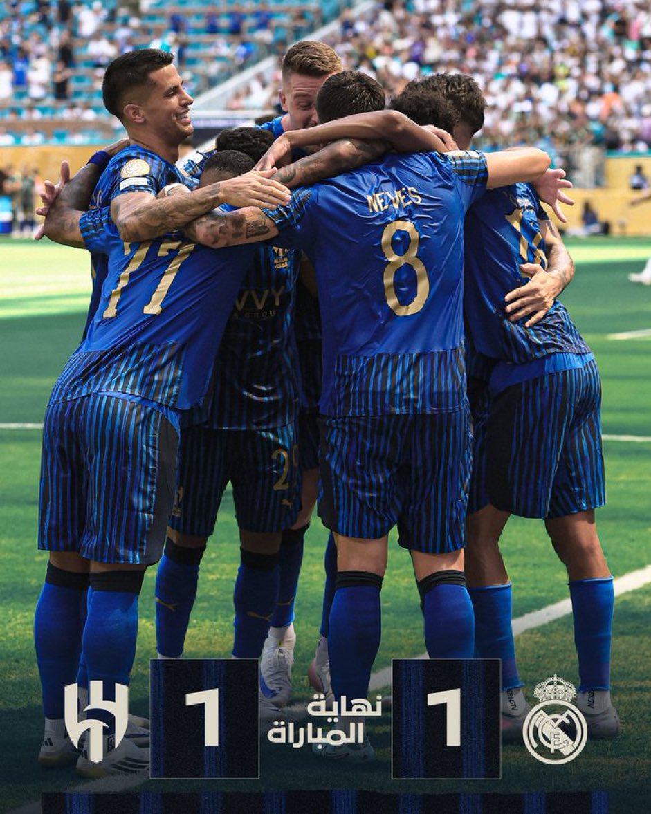 هيبة #الزعيم💙 🇸🇦 #الهلال يتعادل 1-1 مع ريال مدريد في #كأس_العالم_للأندية_2025. مبروك للوطن🇸🇦💚 وللرياضيين على الأداء التاريخي، #الهلال_ريال_مدريد