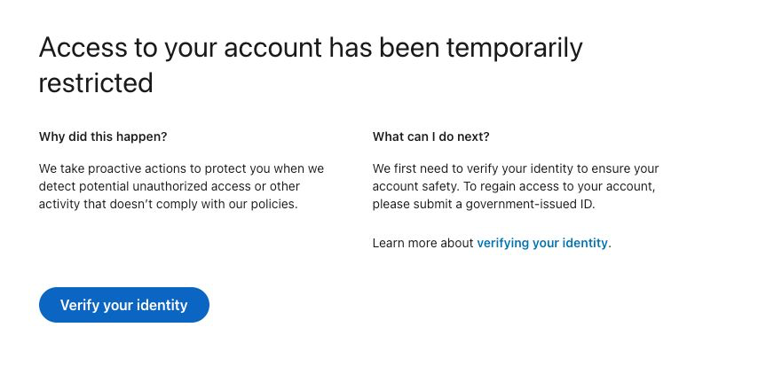 jonathanrenich's tweet photo. Lol. @LinkedInFrance @LinkedIn @Microsoft do you really think you're that important. Yea I use VPNs but comon... LinkedIn... you're not my bank. https://t.co/YUzZDiVLM0