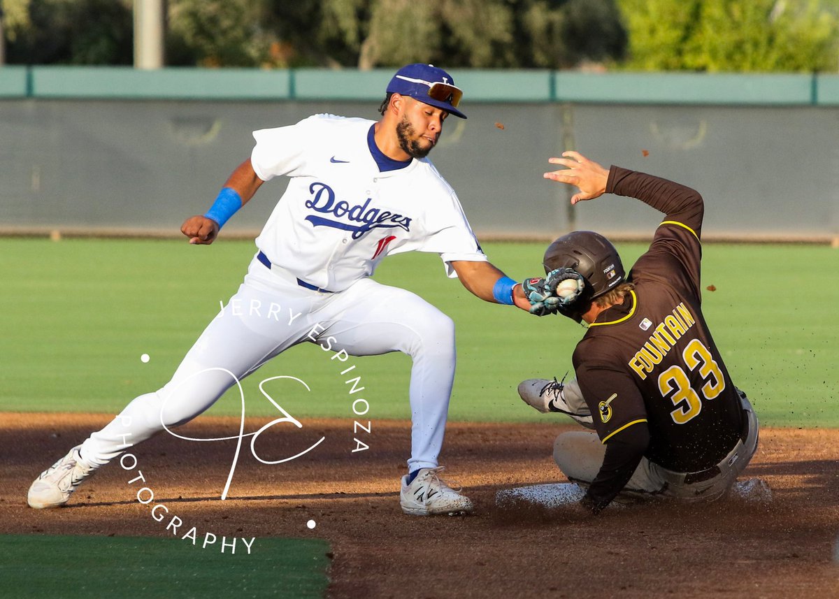 San Diego Padres Kale Fountain 6/17/25 Arizona Complex League. Kale played 1B on 6/16 (7 innings) and will be playing defense more coming up. Albert Fabian is rehabbing, he's at 1B while in AZ. Kale was 2 for 4 last night and collected his 6th SB. LA shutout SD 8-0.