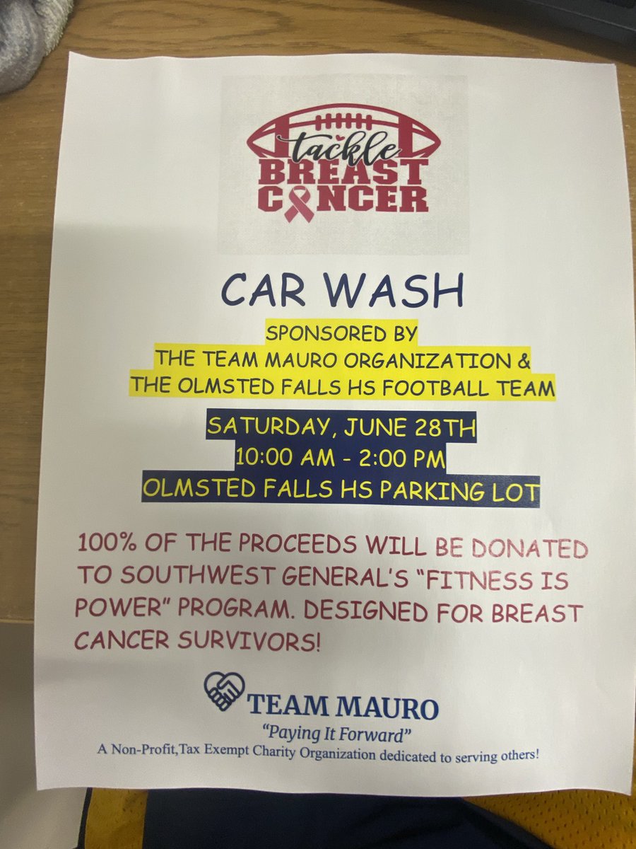 ofvolleyball's tweet image. The @OFfootball1 program is holding a car wash to benefit breast cancer survivors. Coach Mauro has been great to our girls and is spearheading this event. If you need your car washed at the end of the month, bring it on up to OFHS!