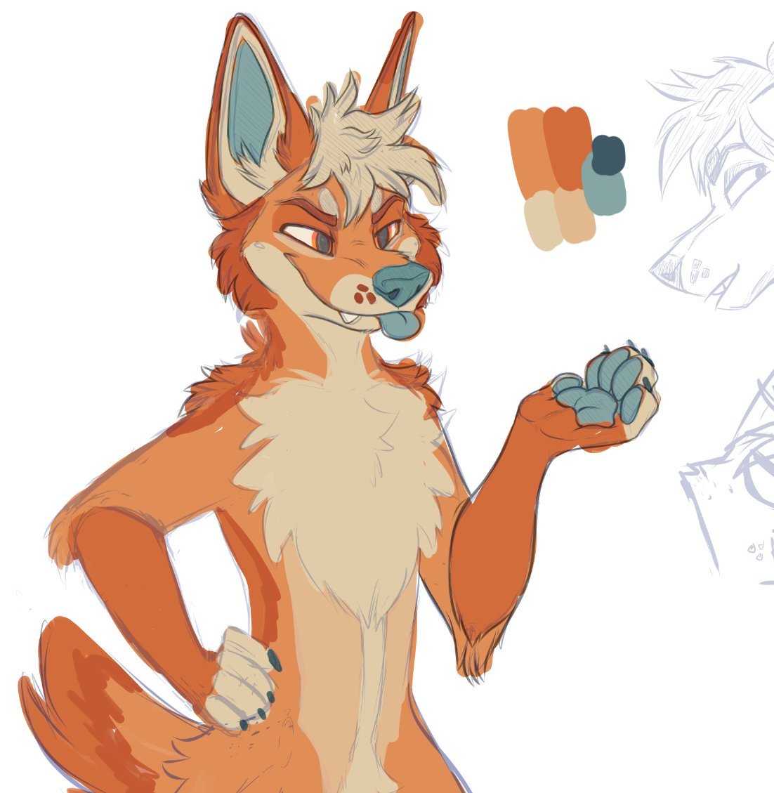 Orange creamsicle jackal? 🍦

(wip!) 
Playing with colors, might make them more pastel!