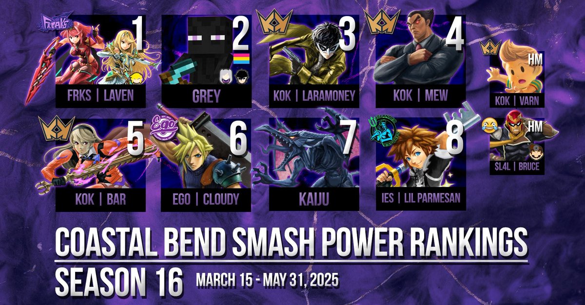 It's been a while since our smash scene made a graphic. Wish I could show off some of my gameplay alongside this season.